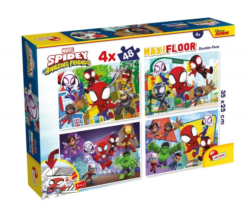 LISCIANI Puzzle Maxi Marvel Spidey 2u1 složi I oboji - 4x48