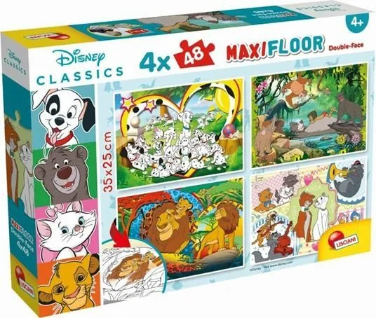 LISCIANI Puzzle SuperMaxi Disney Classic 2u1 složi I oboji -4x48