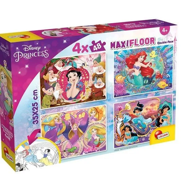 LISCIANI Puzzle SuperMaxi Princess 2u1 složi I oboji - 4x48