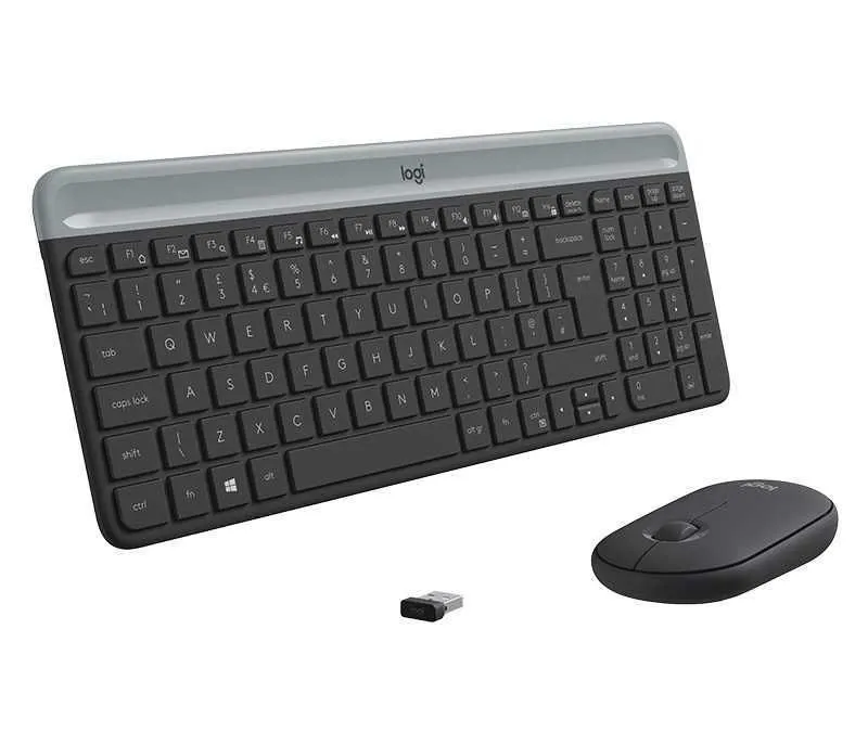 LOGITECH Bežična tastatura i miš MK470 Slim YU, tamno sivi