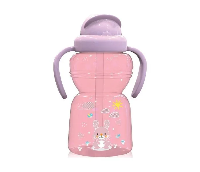 LORELLI Flašica sportska sa slamčicom 325 ml Animals sa ručicama blush pink