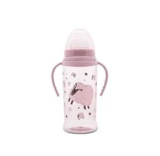 LORELLI Flašica za bebe sa mekanim kljunom i ručkama 350ml My friend, roze
