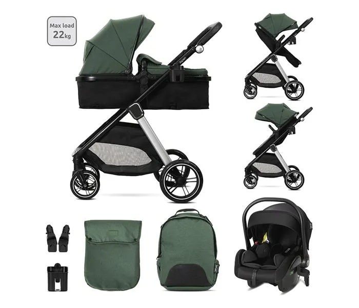 LORELLI KOLICA ZA BEBE 3u1 ASPEN SA TRANS.SEDISTEM+ADAPTERI - GREEN