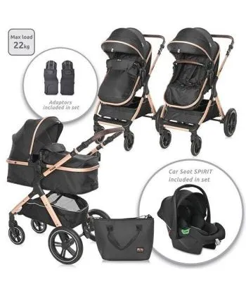 LORELLI Kolica za bebe 3u1 Viola set Black diamonds