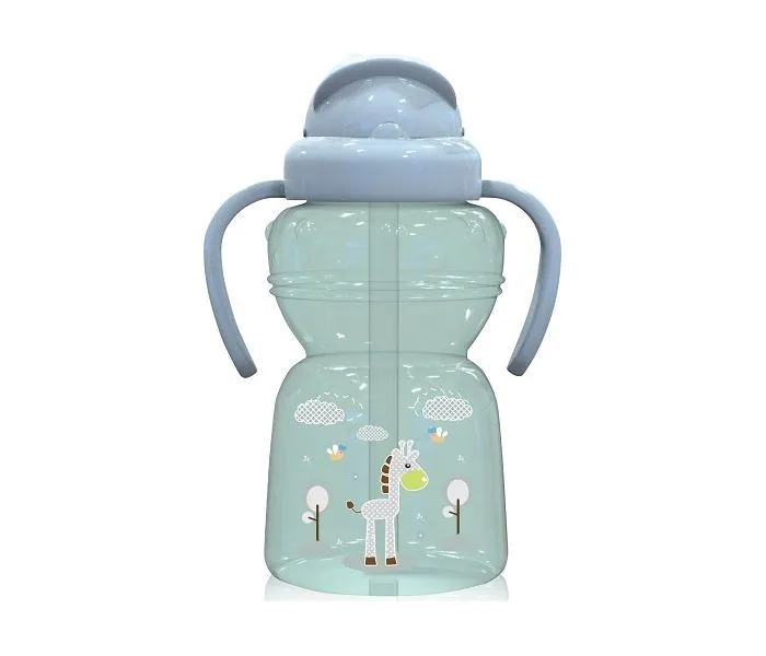 LORELLI Sportska flasica sa slamcicom 325 ml Animals sa rucicama mint green