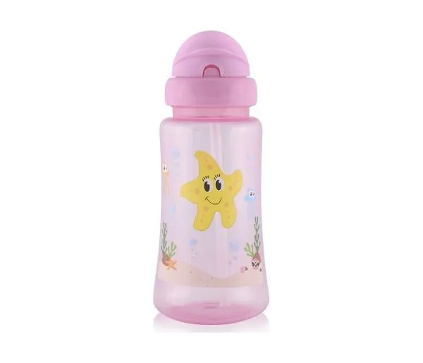 LORELLI Sportska šolja 300ml sa slamčicom i ručkama - Pink