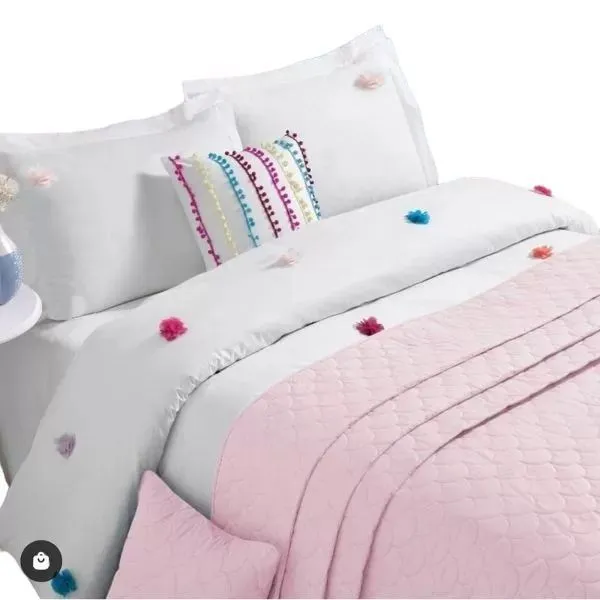 Louca Patisca Posteljina double set box sa prekrivačem svetlo roze