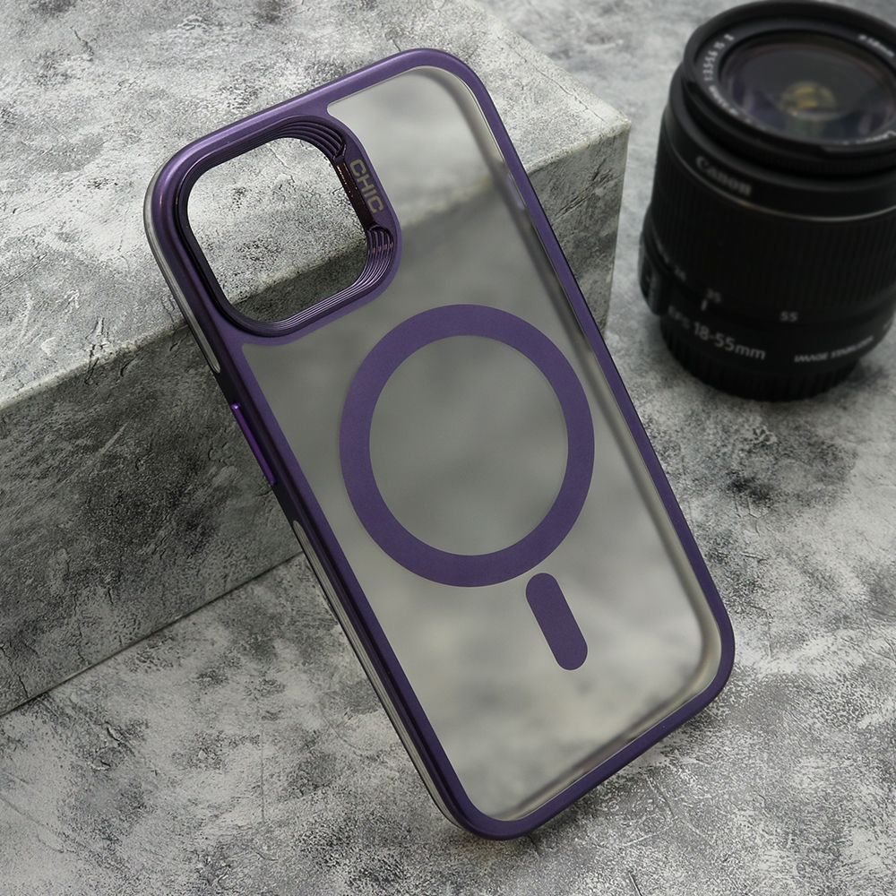 Maska CAMERA DROP MagSafe za iPhone 15/ ljubičasta