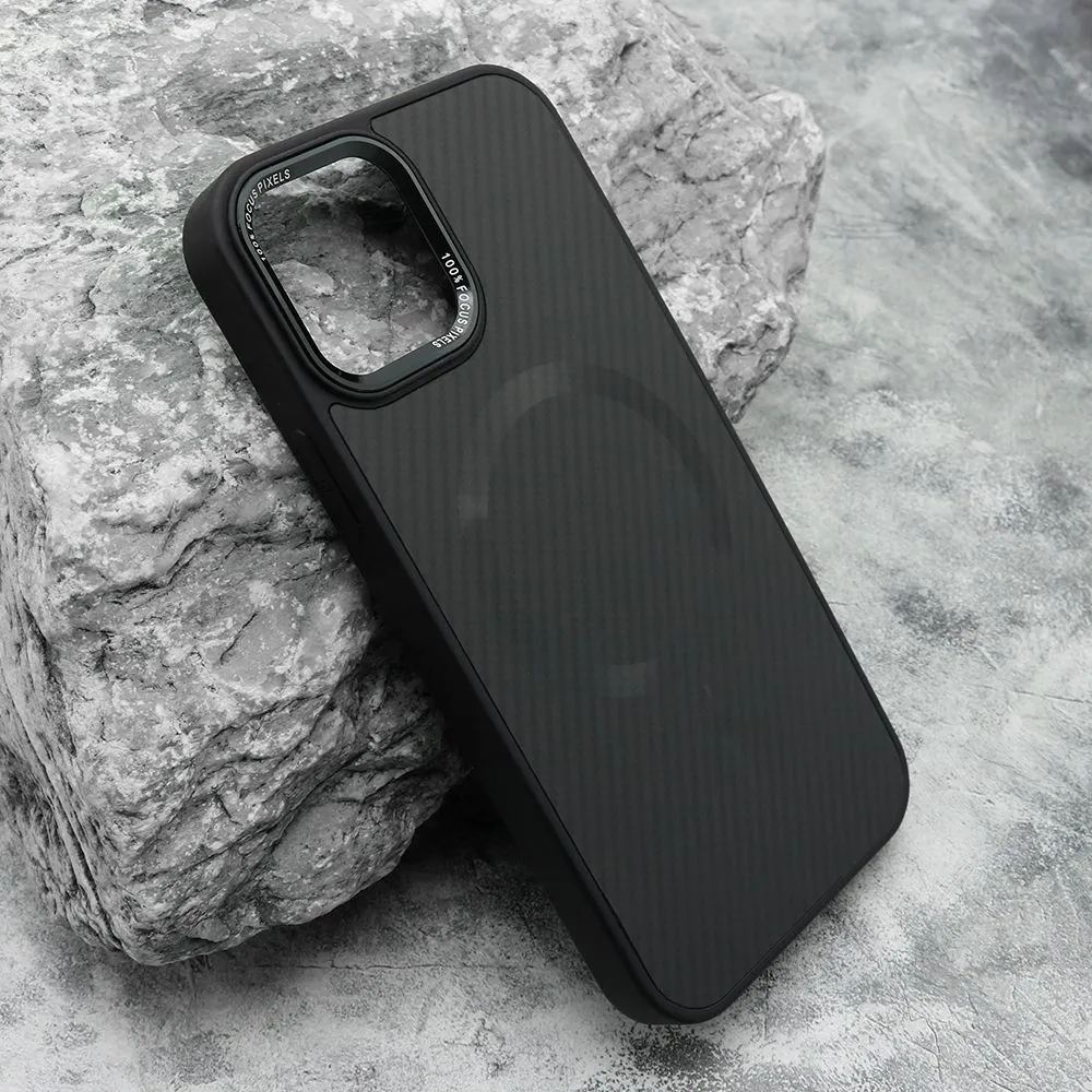 Maska CARBON MagSafe za iPhone 12/12 Pro/ crna