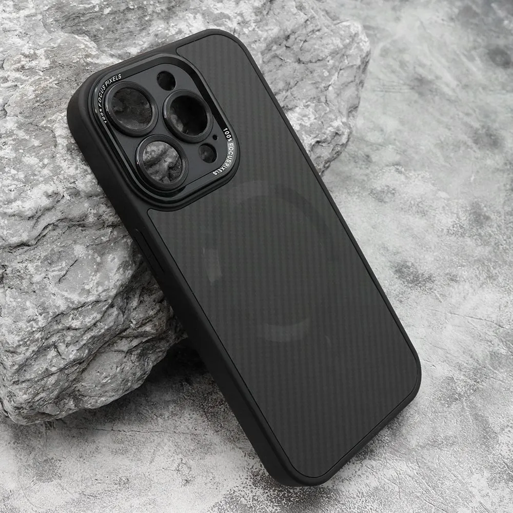 Maska CARBON MagSafe za iPhone 15 Pro/ crna