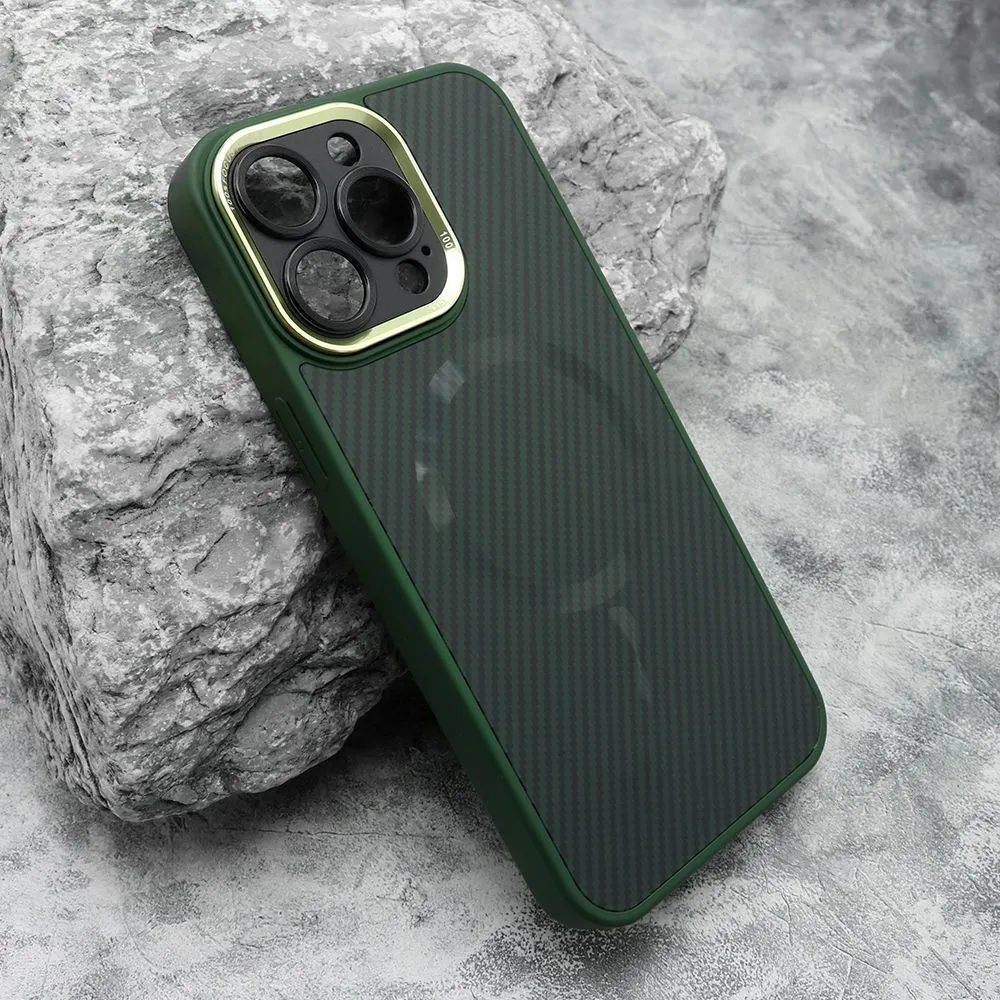 Maska CARBON MagSafe za iPhone 15 Pro Max/ zelena