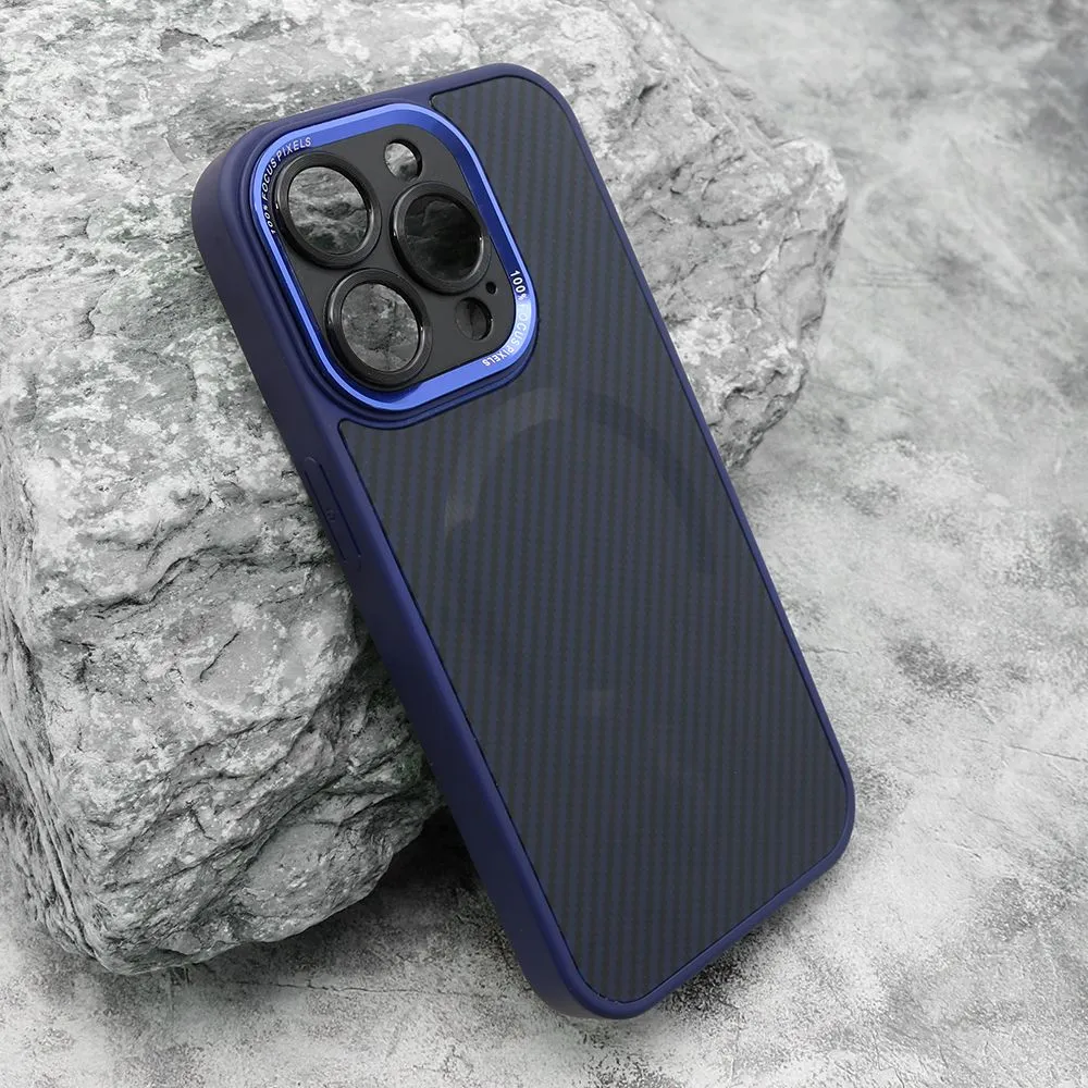 Maska Carbon MagSafe za iPhone 15 Pro/ plava