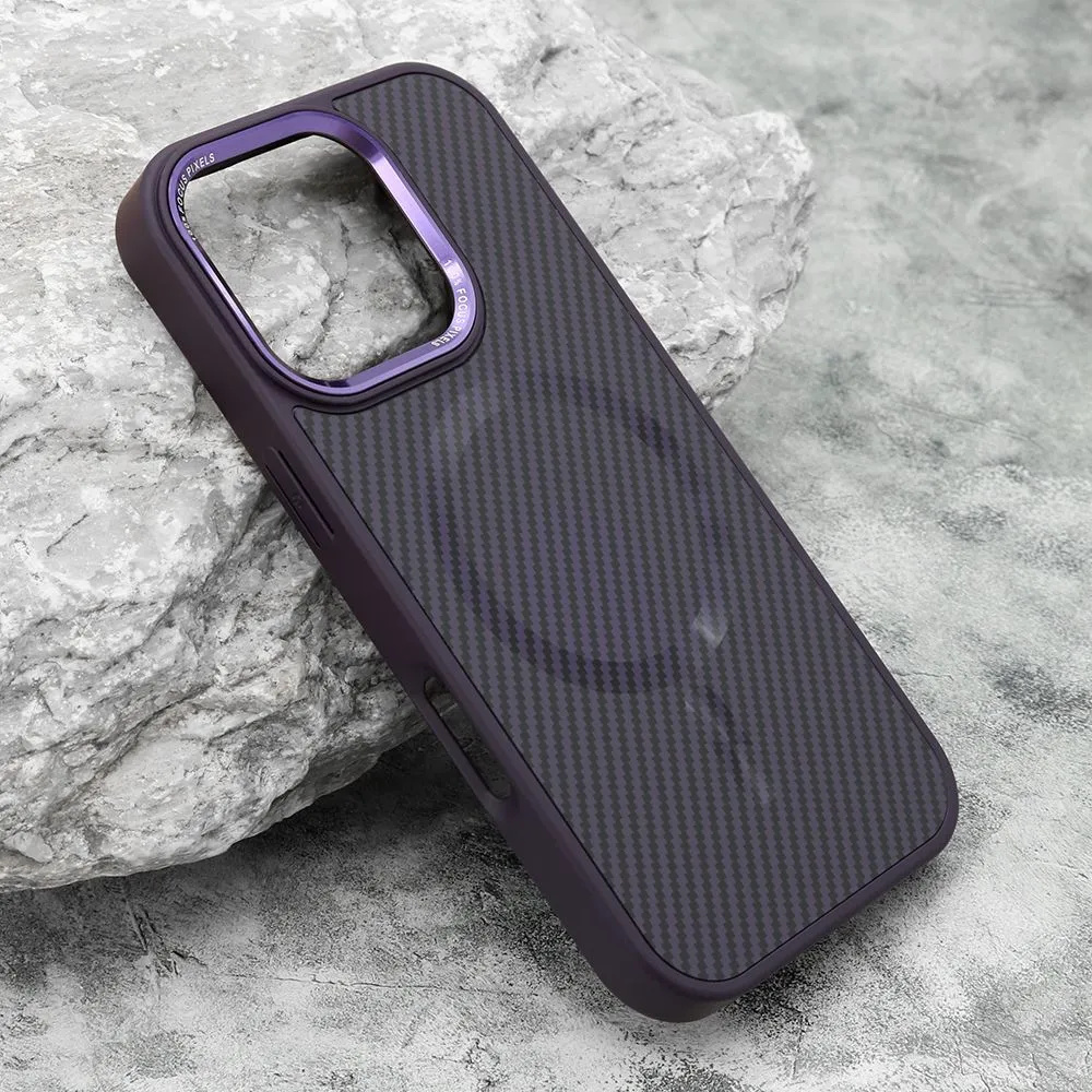 Maska Carbon Magsafe za iPhone 16 Pro/ ljubičasta
