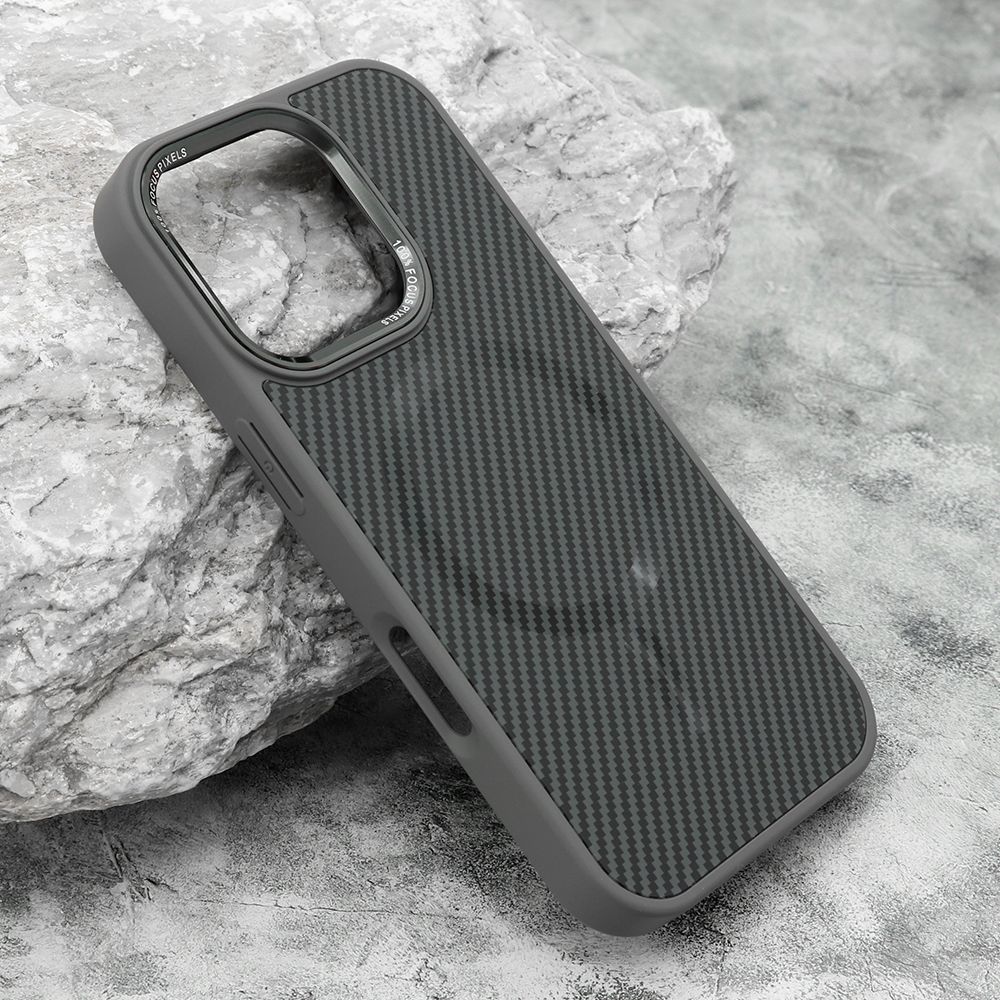 Maska Carbon Magsafe za iPhone 16 Pro/ siva
