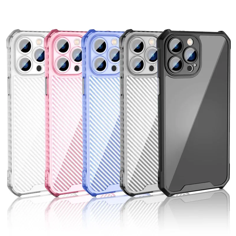 Maska Carbon shield iPhone 14 Pro plava