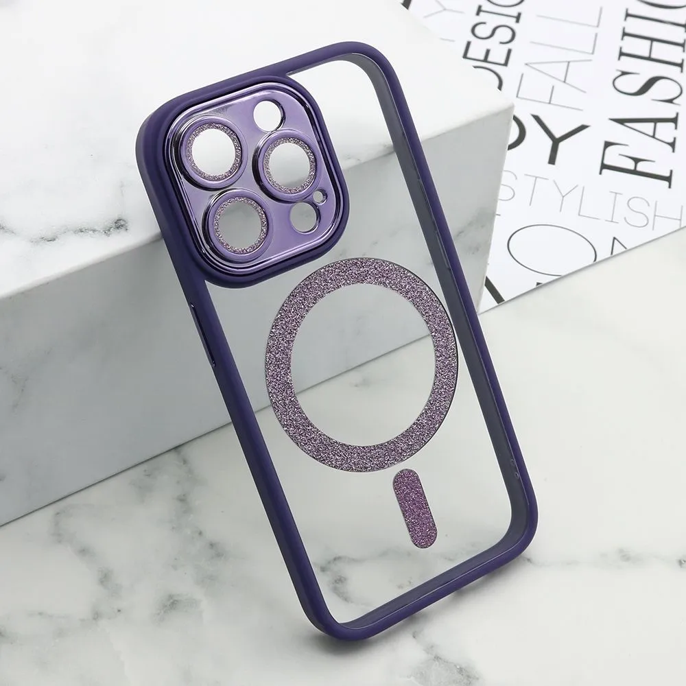 Maska DIAMOND MagSafe za iPhone 15 Pro/ ljubičasta