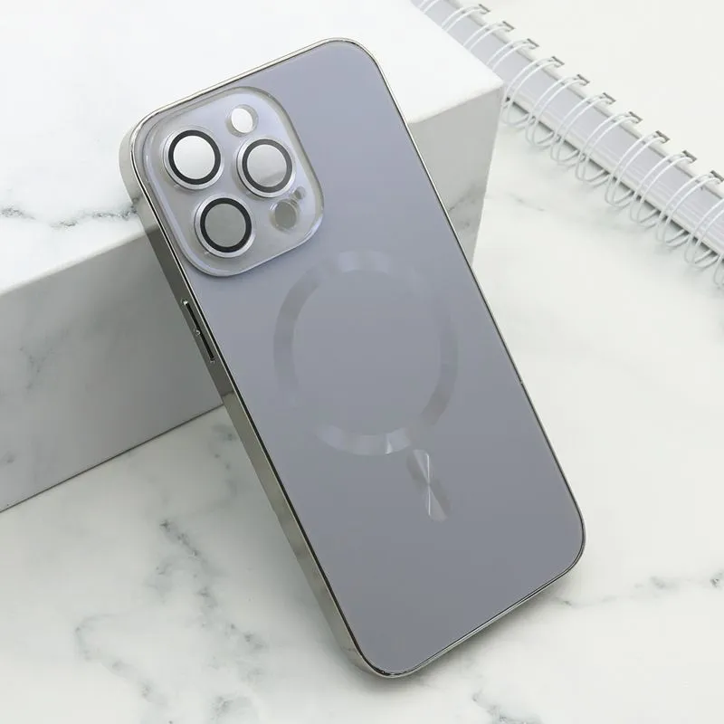 Maska ELEGANT METAL MAGSAFE za iPhone 14 Pro Max /siva