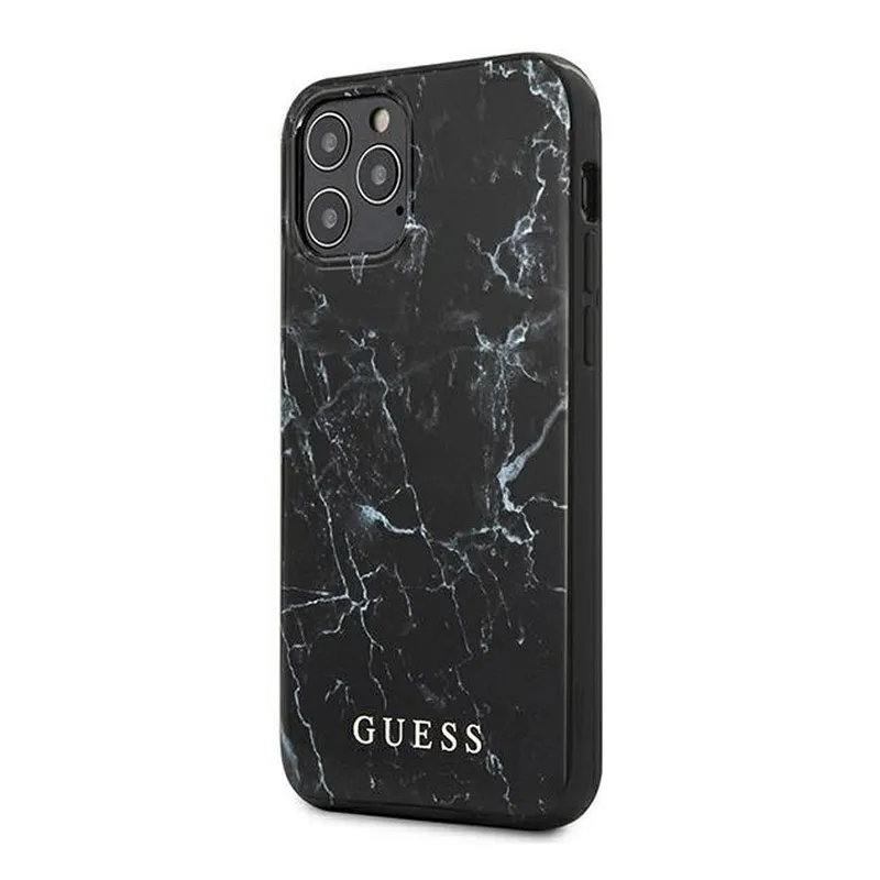 Maska Faceplate Marble GUESS iPhone 12 Mini crna.