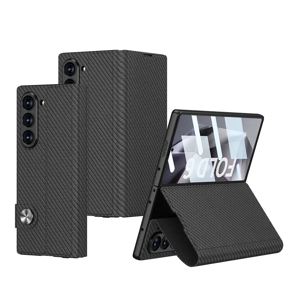 Maska Leather za Samsung F956B Galaxy Z Fold 6 5G karbon/ crna