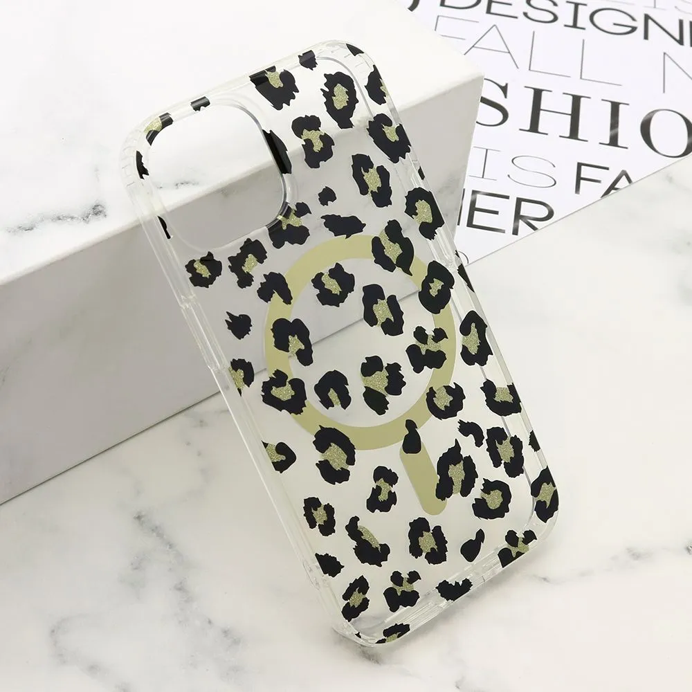 Maska LEOPARD MagSafe za iPhone 13/iPhone 14/ crna