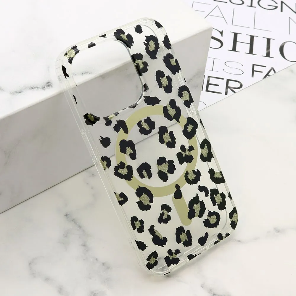 Maska LEOPARD MagSafe za iPhone 15 Pro/ crna