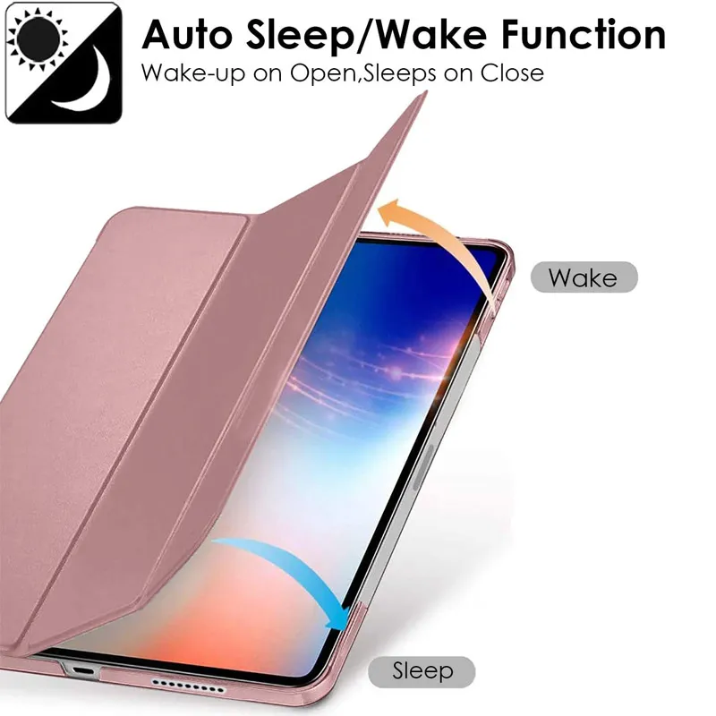 Maska na preklop Tablet Stripes iPad Pro 12.9 (2020) in roze