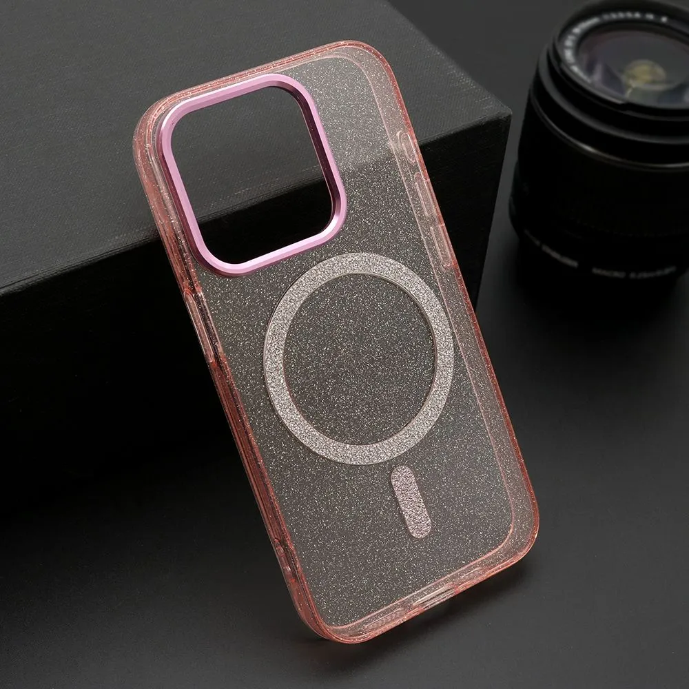 Maska Sparkling Magsafe za iPhone 15 Pro/ roze