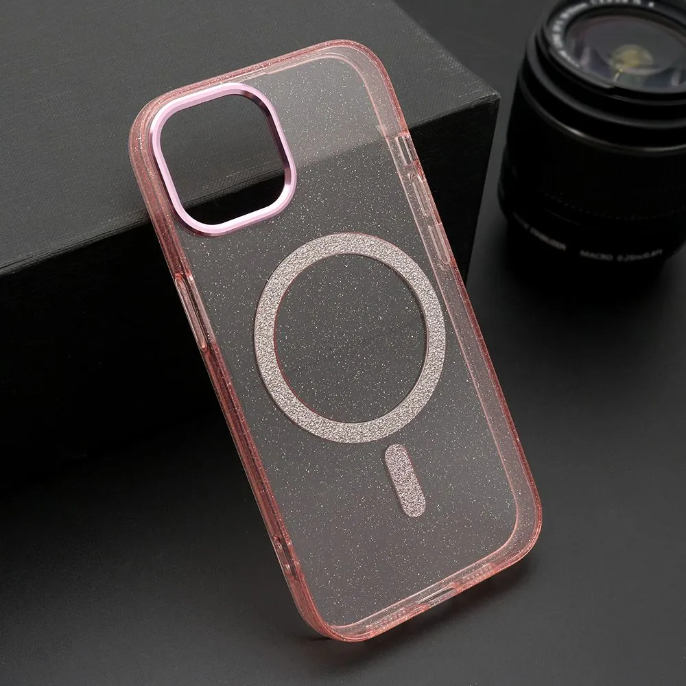 Maska Sparkling Magsafe za iPhone 15, roze