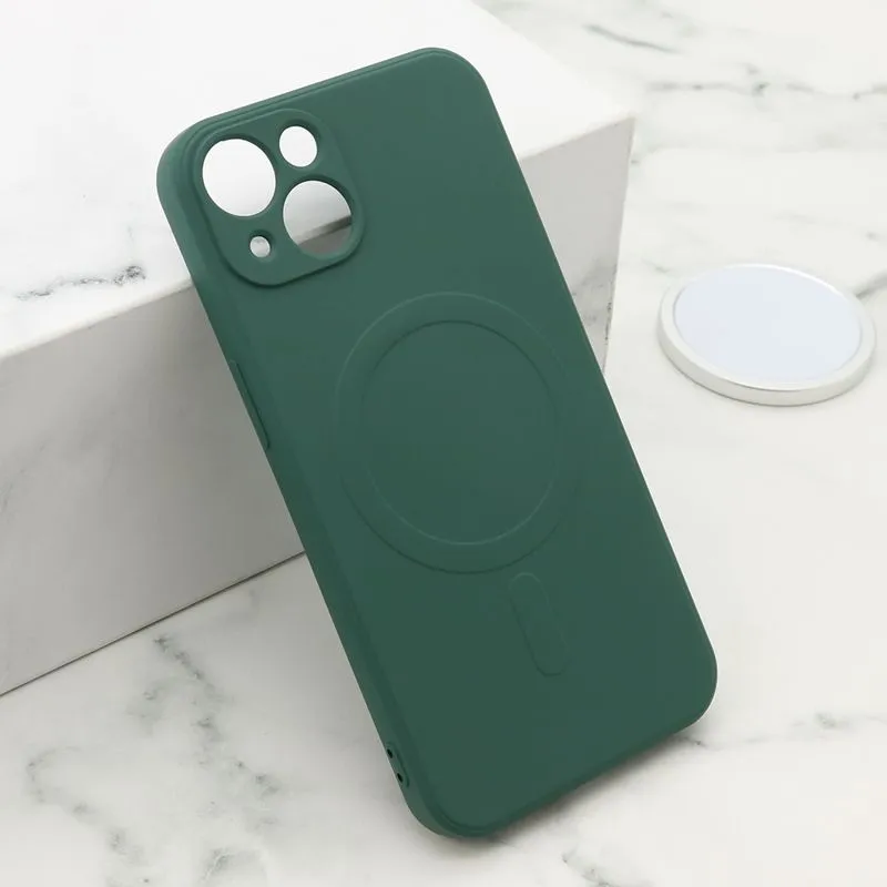 Maska VELVET TOUCH MagSafe za iPhone 13/ tamno zelena
