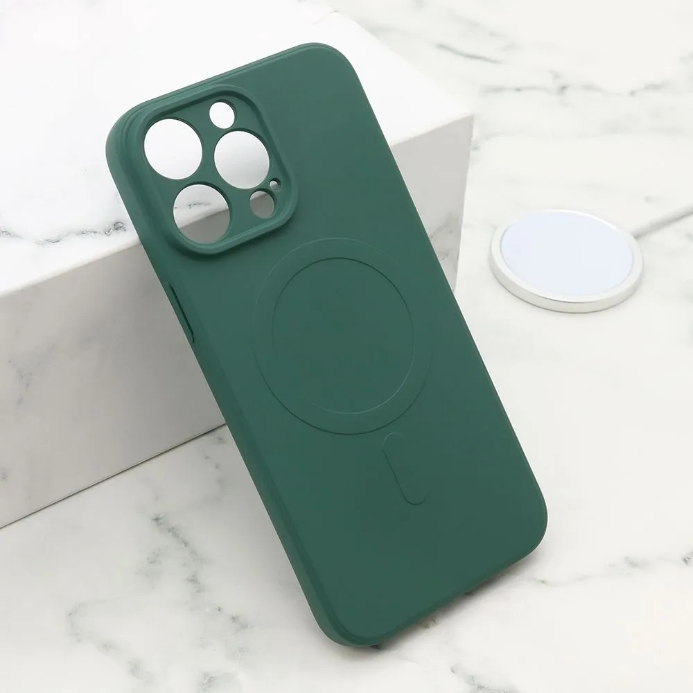 Maska VELVET TOUCH MagSafe za iPhone 14 Pro Max/ tamno zelena