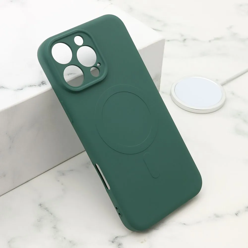 Maska VELVET TOUCH MagSafe za iPhone 16 Pro Max/ tamno zelena
