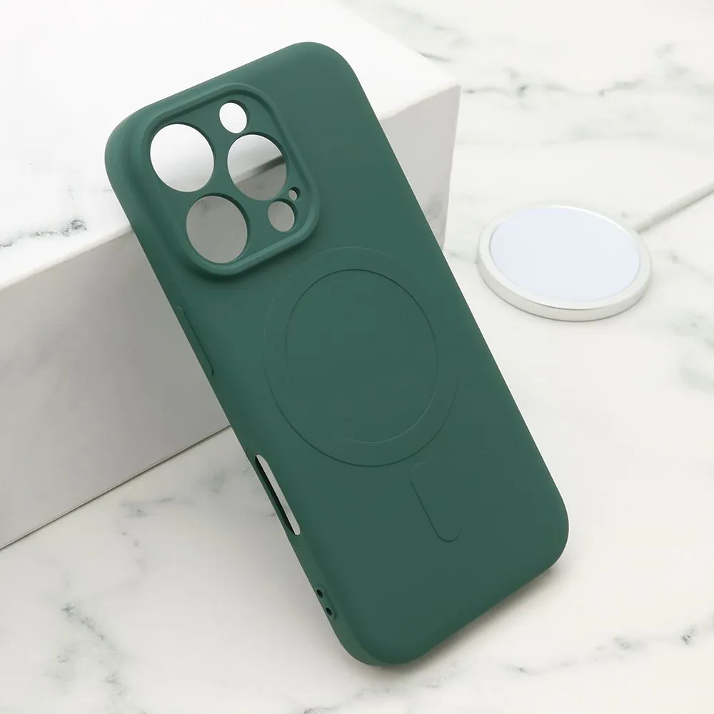 Maska VELVET TOUCH MagSafe za iPhone 16 Pro/ tamno zelena