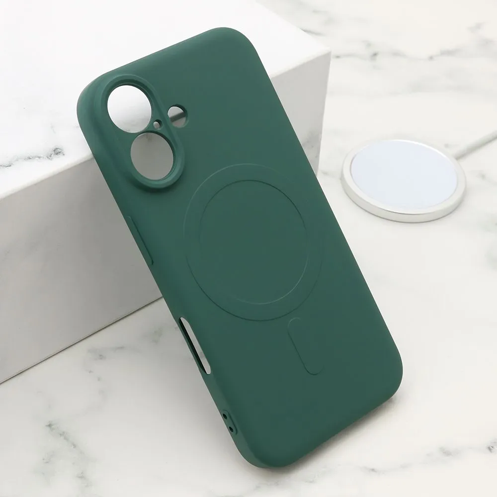 Maska VELVET TOUCH MagSafe za iPhone 16/ tamno zelena