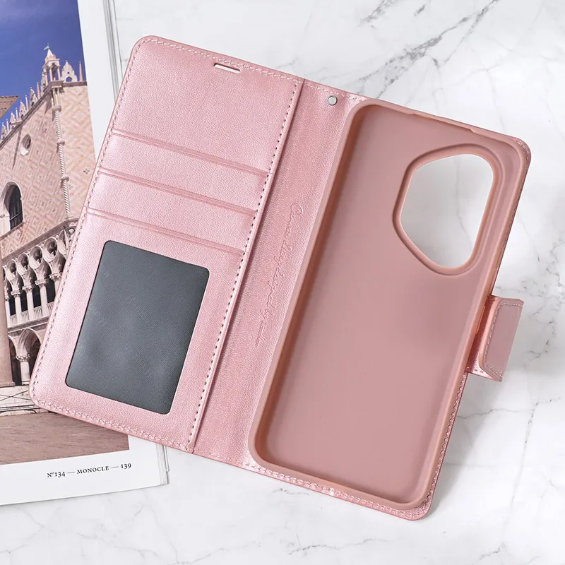 Maska za Honor 400 Pro na preklop Hanman Mill roze