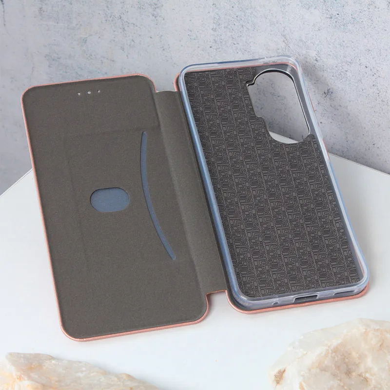 Maska za Honor 90 Lite na preklop Teracell Flip Premium roze zlatna