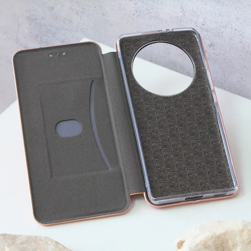 Maska za Honor Magic 5 Lite/ X9a na preklop Teracell Flip Premium roze zlatna