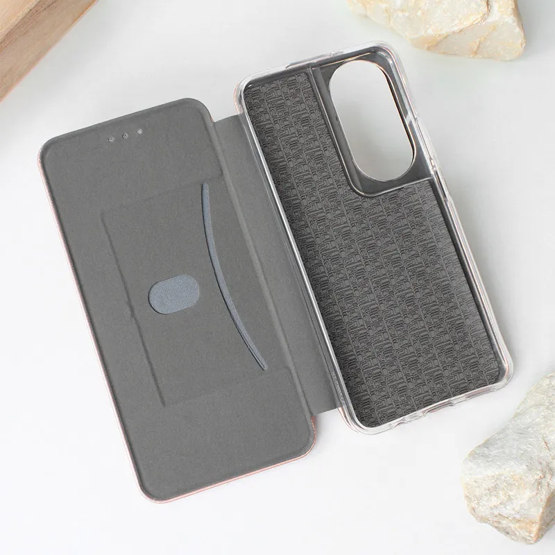 Maska za Honor X7b na preklop Teracell Flip Premium roze zlatna