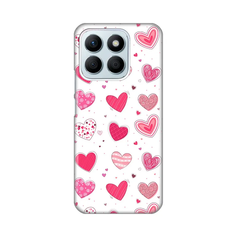 Maska za Honor X8b Silikonska Print Skin Pink Hearts