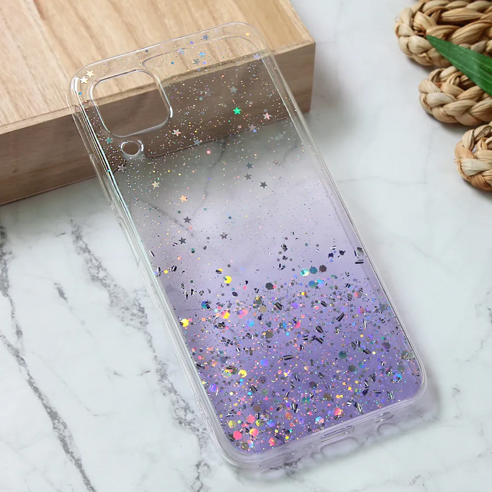 Maska za Huawei P40 Lite Silikonska Glitter ljubičasta