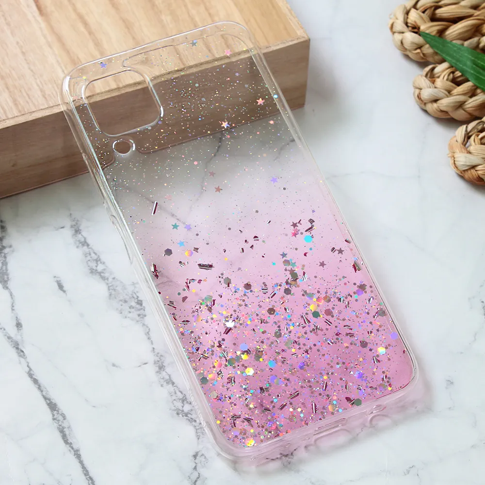 Maska za Huawei P40 Lite Silikonska Glitter roze
