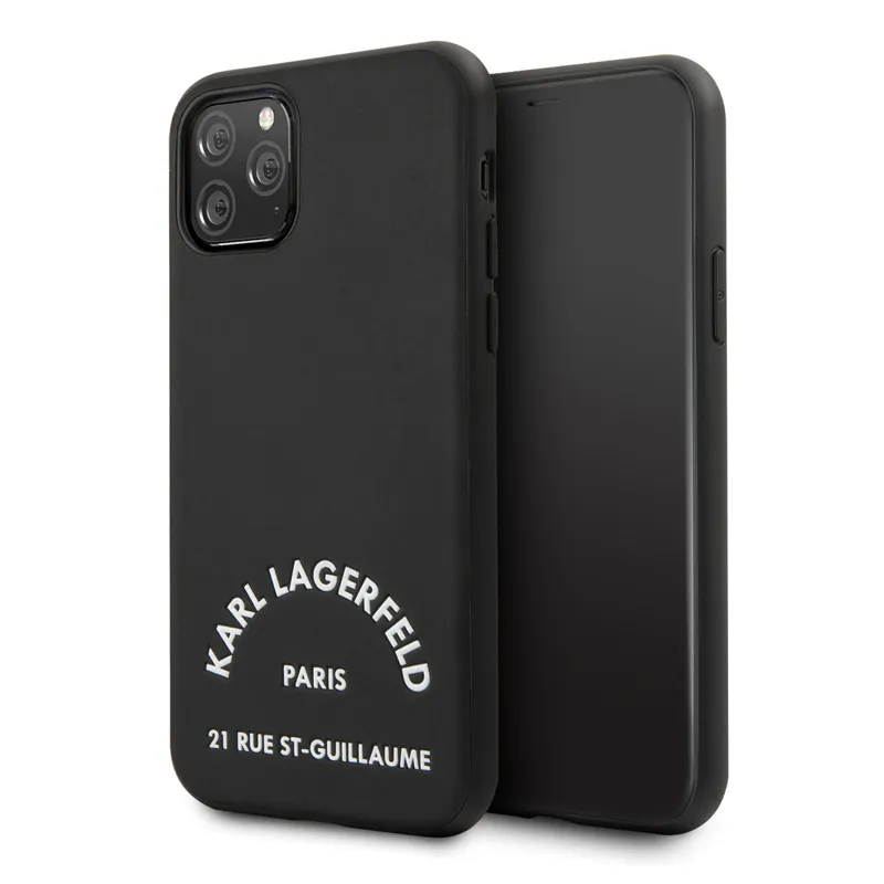 Maska za iPhone 11 Pro Max 6.5 Karl Lagerfeld PU Leather ST Guillame crna (KLHCN65NYBK)