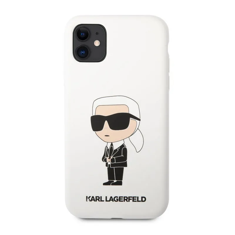 Maska za iPhone 11 White Karl Lagerfeld Liquid Silicone Ikonik NFT