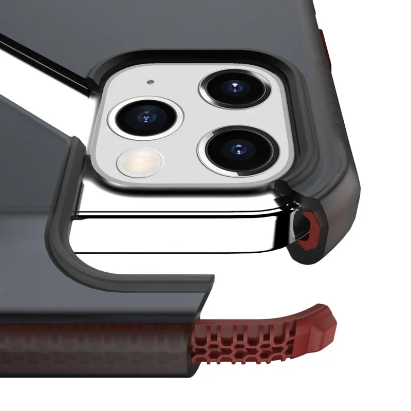 Maska za iPhone 12/ 12 Pro crveno Itskins Supreme Frost Antimicrobial crna