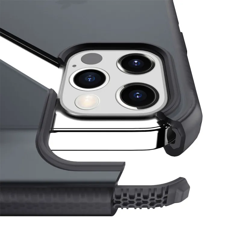 Maska za iPhone 12/ 12 Pro sivo Itskins Supreme Frost Antimicrobial crna