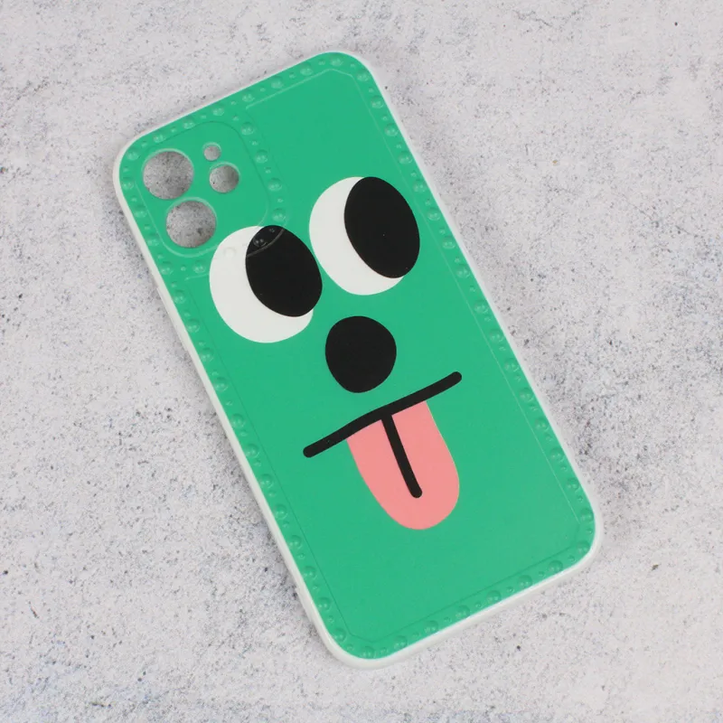 Maska za iPhone 12 6.1 Smile face zelena