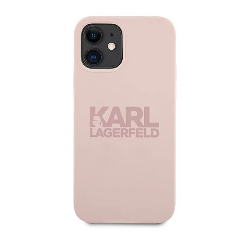 Maska za iPhone 12 Mini pink Karl Lagerfeld Logo