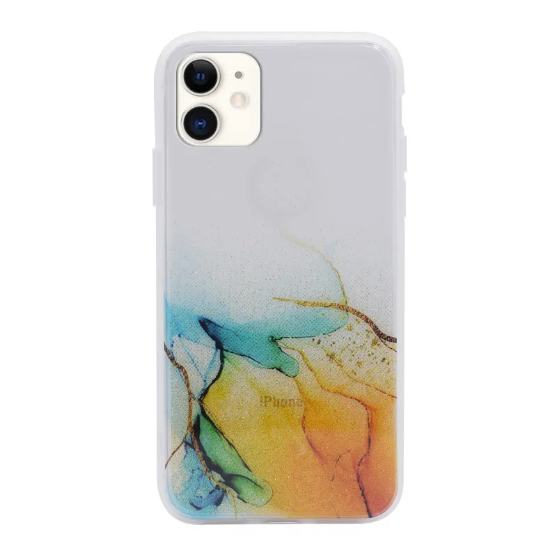 Maska za iPhone 12 mini Water Spark transparent zlatno-plava