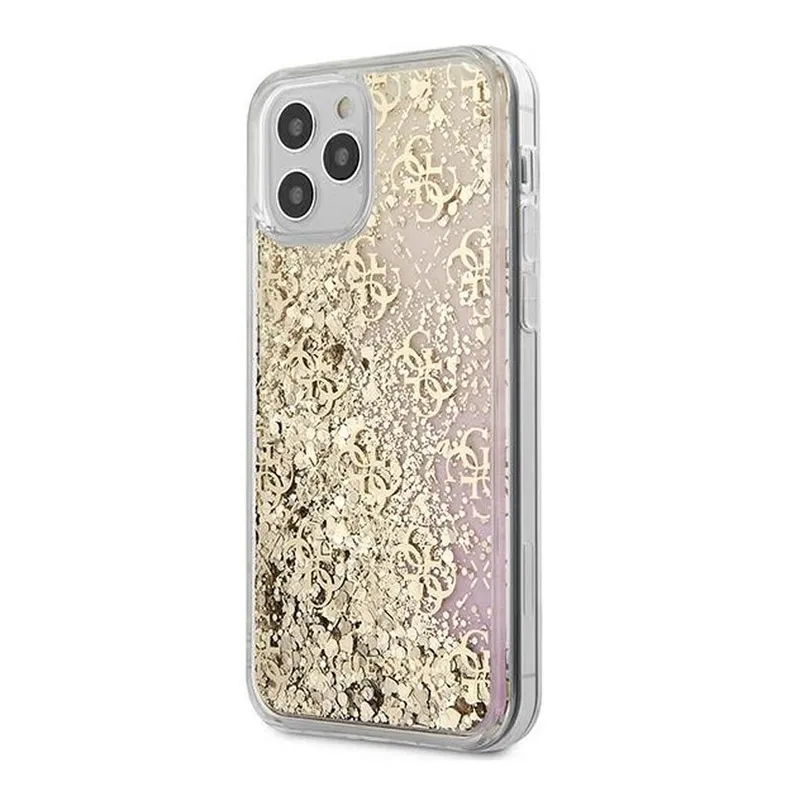 Maska za iPhone 12 mini zlatna Guess Faceplate Liquid Glint