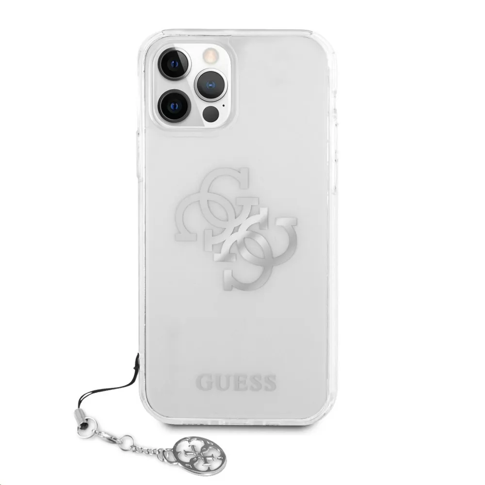 Maska za iPhone 12 Pro Max 6.7 Guess Hc PC 4G Metal Charm srebrna (GUHCP12LKS4GSI)