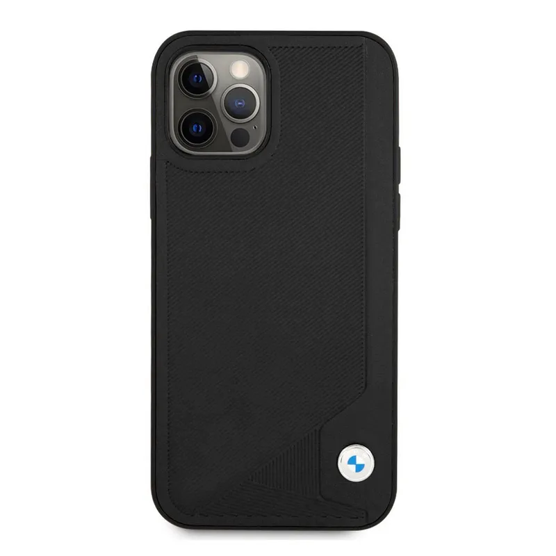 Maska za iPhone 12 Pro Max BMW hc Leather Deboss crna